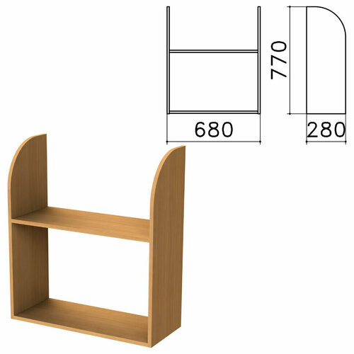 Полка навесная настенная "Монолит", 680х280х770 мм, цвет бук бавария, ПМ40.1, 640218