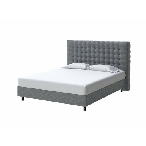 PROxSON Кровать Tallinn Boxspring Standart (Ткань: Велюр Gratta 4 Серый космос) 120x200