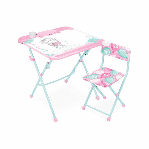 Комплект детской мебели Nika Наши детки, стол + стул, розовый/голубой