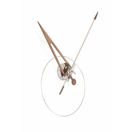 Часы Nomon CRIS (основание - хромированная сталь/стрелки - белое стекловолокно и орех). D=80см