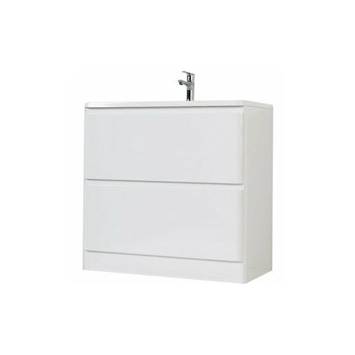 Тумба с раковиной BelBagno Albano 80 bianco lucido напольная (ALBANO-800-2C-PIA-BL, BB800/455-LV-MR-ALR)