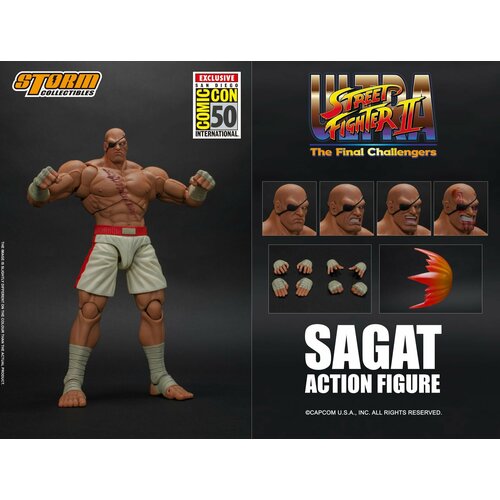 Фигурка Сагат Экслюзив 2019 - Стрит Файтер 2. Sagat SDCC 2019 Exclusive - Street Fighter 2. Storm Collectibles