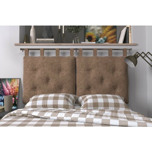 Набивное изголовье-подушка для кровати Mr. Mattress Soft S 90x70 Toffee с креплением