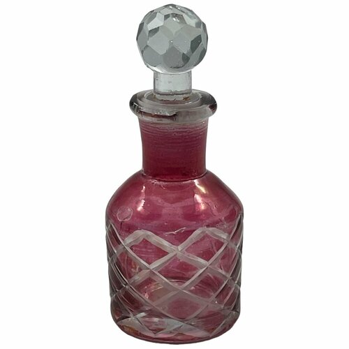 Флакон для парфюма (духов, масла), красный, 40 мл, стекло, 1970-1980 гг, Турция