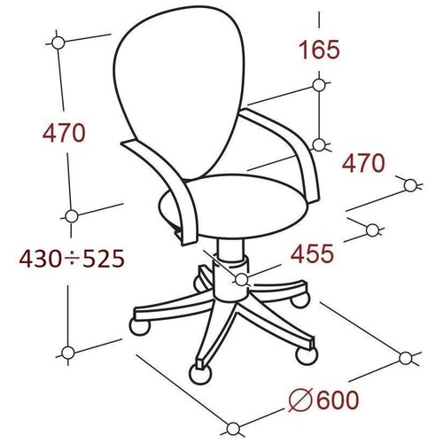 Кресло офисное Easy Chair 304 ткань черн TW11/сетка красн, DW69 пласт.