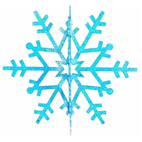 Елочная фигура Снежинка резная 3D, 61 см, цвет синий, 1шт