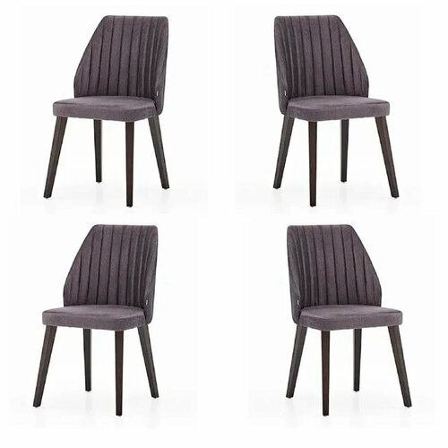 Комплект из 4-ёх стульев Valentin/массив, фанера, ткань/серый/50x55x90 см