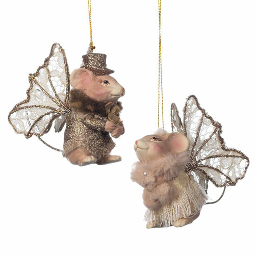 Goodwill Набор елочных игрушек Мышки-эльфы - Волшебный лес Монтерра 9 см, 2 шт, подвеска *