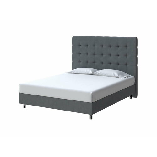 PROxSON Кровать Madrid Boxspring Standart (Ткань: Рогожка Тетра Графит) 200x200