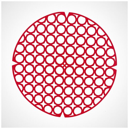 Сетка AllaMo для раковины, решётка круглая, красная 28x28 см