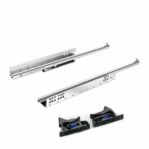 Комплект направляющих HETTICH Quadro 25 SFP для деревянных ящиков с толкателем Push to open, частичное выдвижение, 400 мм