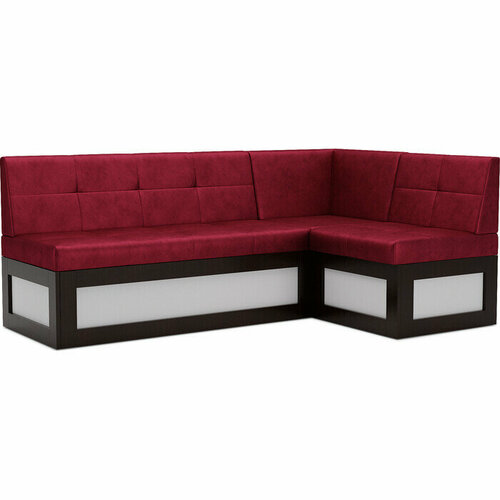 Кухонный диван Mebel Ars Нотис правый угол (бархат красный STAR VELVET 3 DARK RED) 207х82х132 см