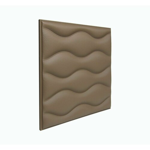 Панель стеновая мягкая из экокожи Coffee Wave коричневый кофейный 40 * 40см 1шт мягкая 3D панель декор для стен и в изголовье кровати
