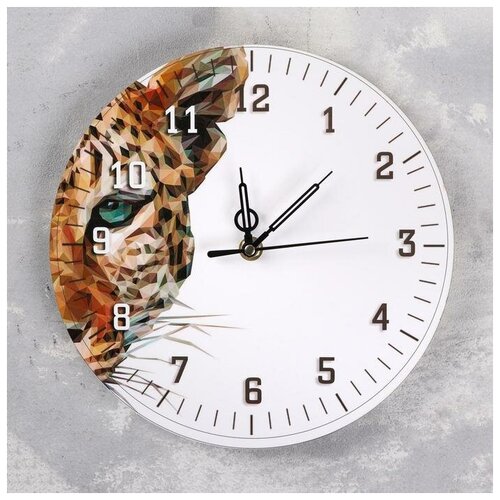 Часы настенные "Леопард", дискретный ход, d-23.5 см