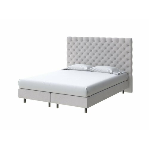 PROxSON Кровать Paris Boxspring Elite (Ткань: Велюр Ultra Серый камень) 200x200