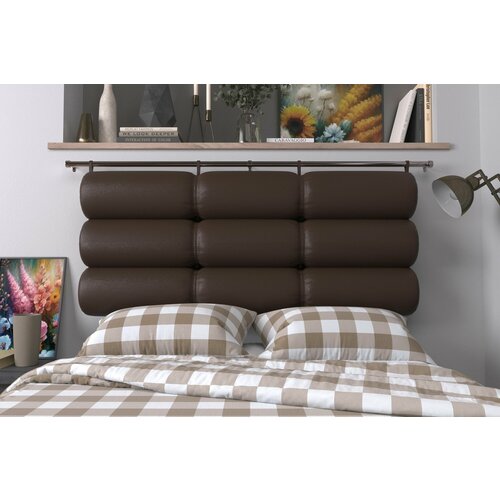 Набивное изголовье-подушка для кровати Mr. Mattress Soft XL 200x20 Brown с креплением