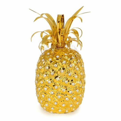 EMOZIONI Сувенир ананас D16хН30 см, керамика, цвет и декор золото, swarovski