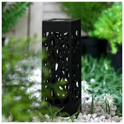 Фонарь садовый на солнечной батарее "Ажурная резьба", 6 х 29 х 6 см, 1 led, пластик