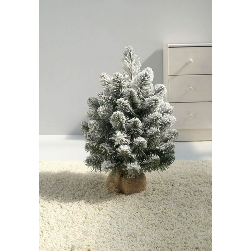Елка искусственная ПВХ 60 см, d 46 см, 57 вет, Калипсо, снег, подст. дерево+мешок, коробка