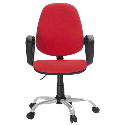 Кресло Easy Chair ткань красная ТК12, Silver