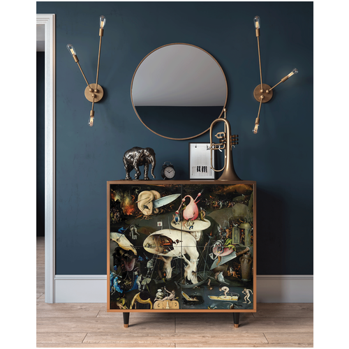 Комод - STORYZ - BS3 The Garden of Earthly Delights by Hieronymus Bosch, 94 x 96 x 48 см, Орех