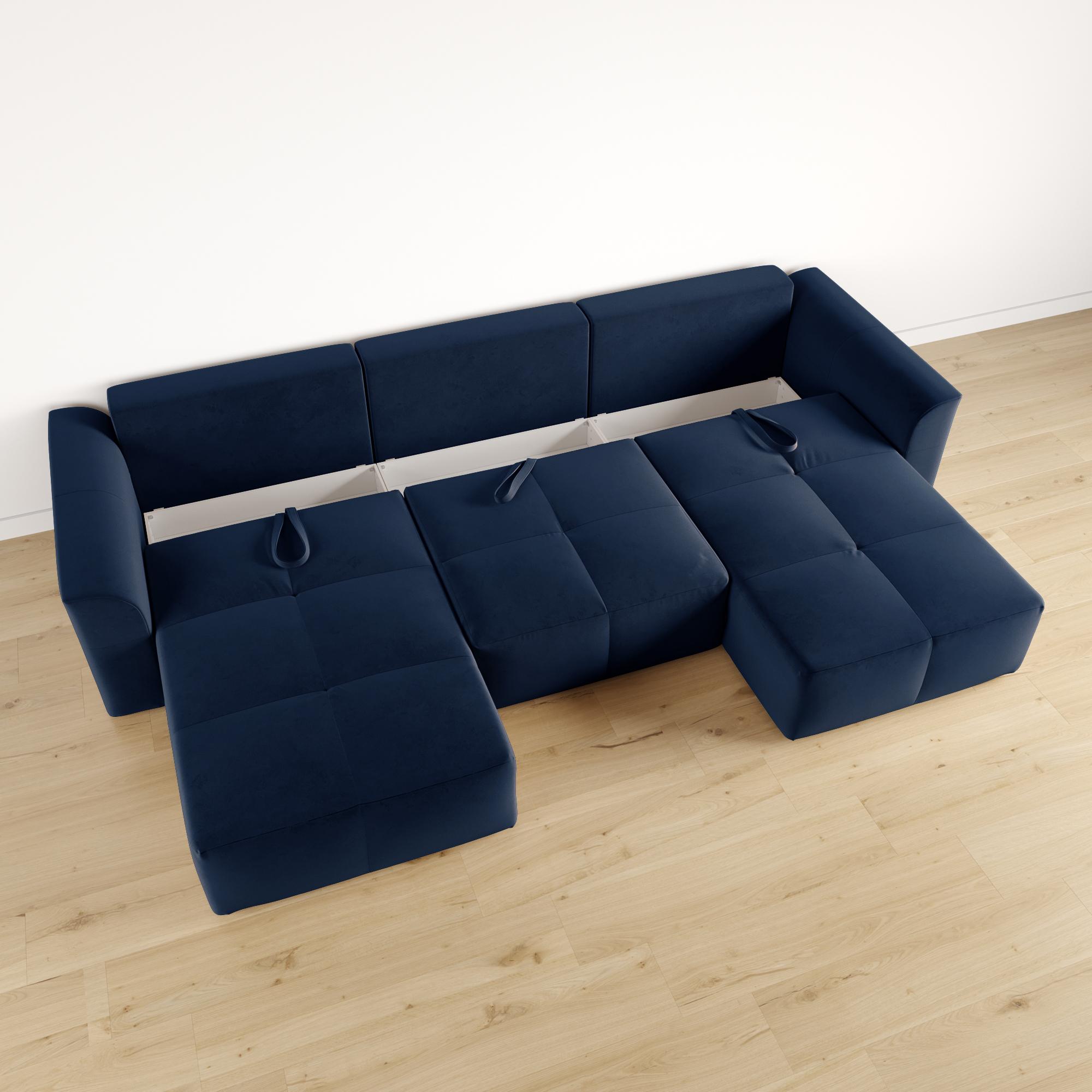 Lazurit Диван угловой П-образный Сильвер