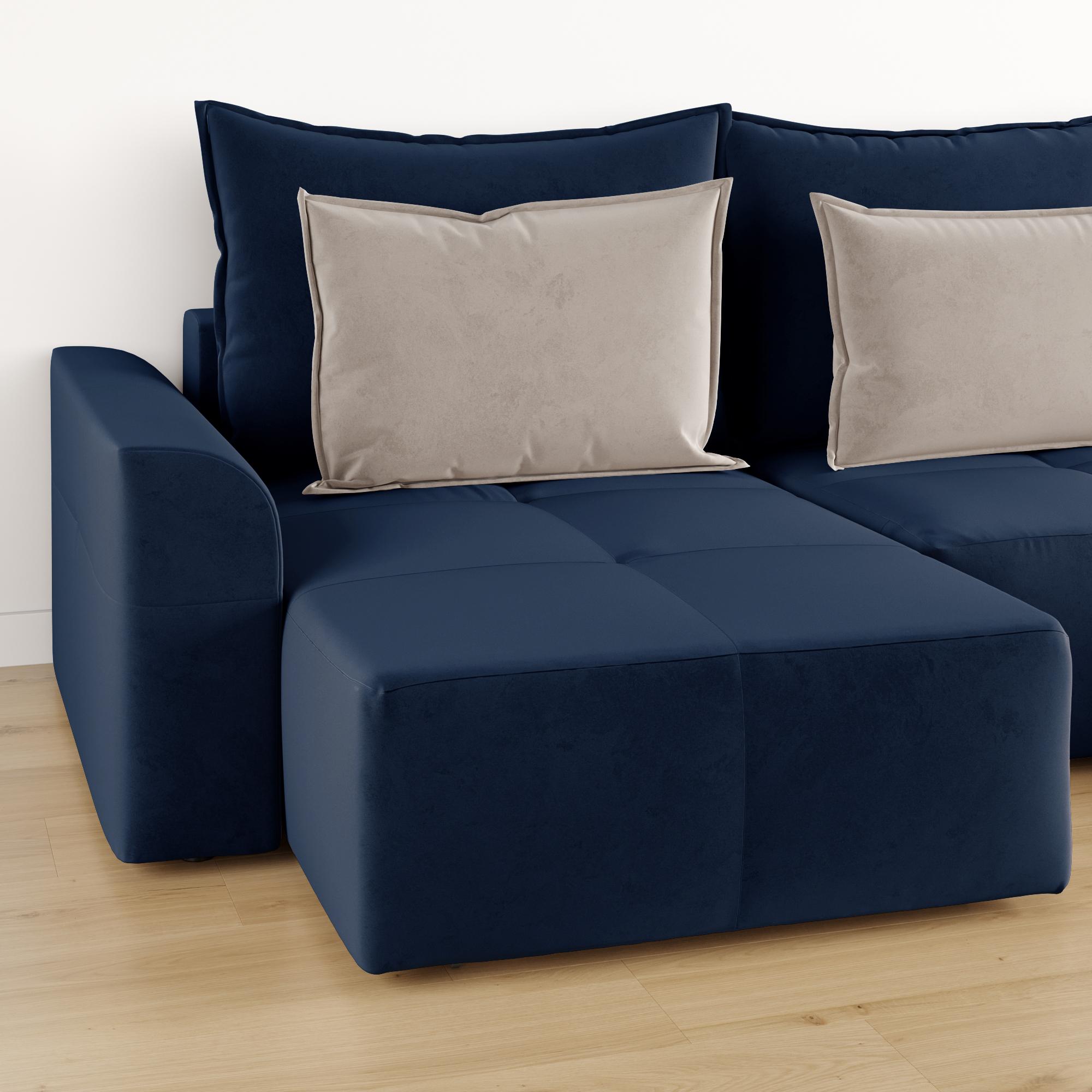 Lazurit Диван угловой П-образный Сильвер