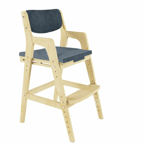 Детский растущий стул Вуди с подушками, цвет Без покрытия/Темно-серый Велюр