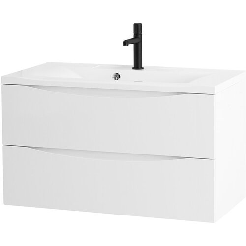 Тумба с раковиной Belbagno MARINO 80 2C-SO/BB800/450-LV-MR-PR Bianco Lucido