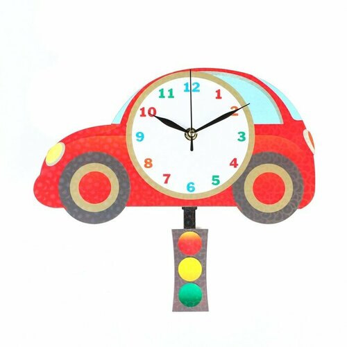 Соломон Часы настенные, серия: Детские, "Машина", с маятником, 31 х 29 см