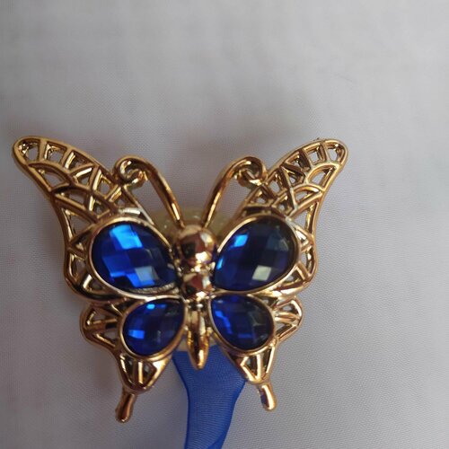 Подхват для штор «Бабочка яркая» 6 × 5 см, цвет синий