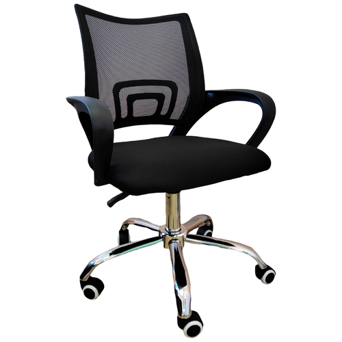 Кресло компьютерное S-3021, ткань сетка, цвет сиденья чёрный, цвет спинки чёрный. Рекомендуемая нагрузка до 120 кг.