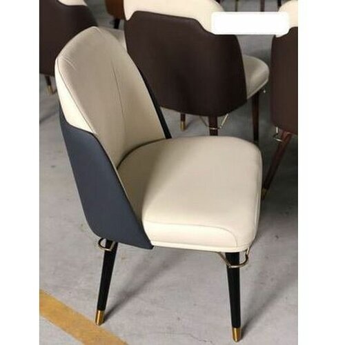 Стул обеденный в стиле MELTING LIGHT Chair By Turri Furniture (бежевый + темно серый, ножки черные)