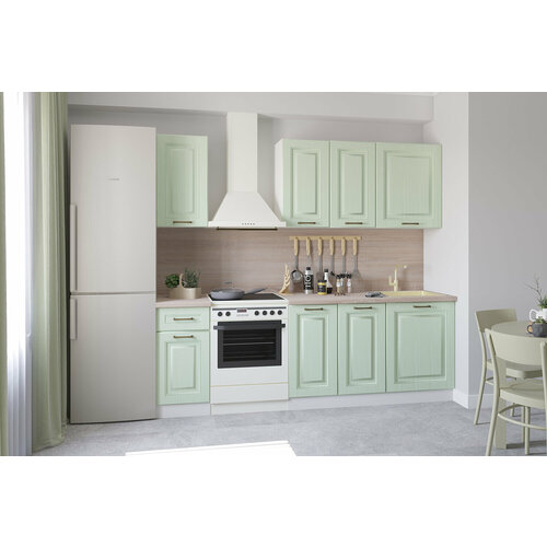 Кухонный гарнитур Hoff Белла, 180х214х53 см, цвет фисташковый