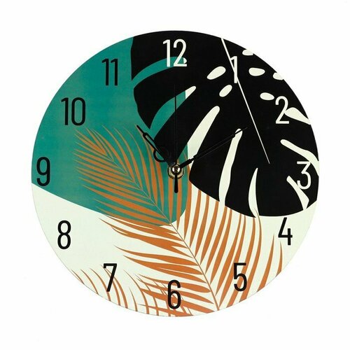 Часы настенные, серия: Интерьер, "Листья", дискретный ход, d-23 см (комплект из 5 шт)