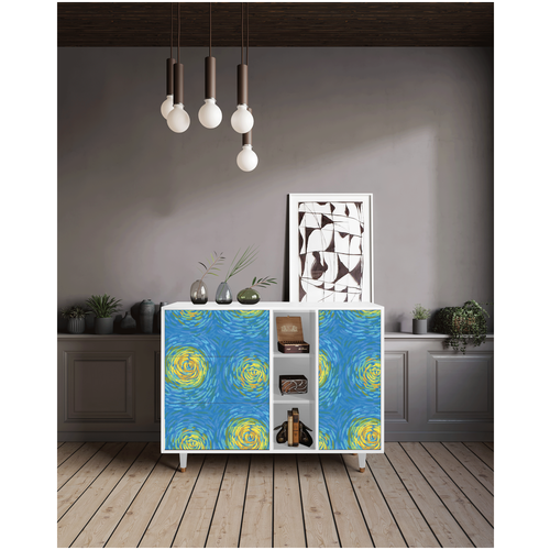 Комод - STORYZ - BS2 Van Gogh Lights, 125 x 97 x 48 см, Белый