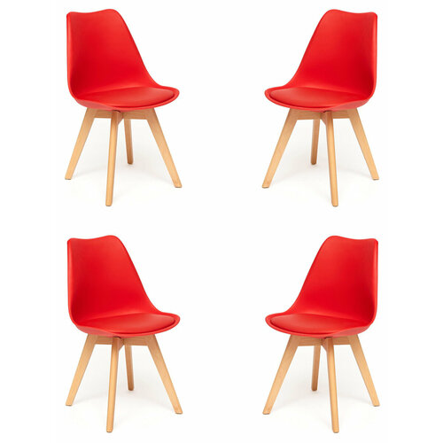 Комплект стульев для кухни TetChair TULIP (mod. 73), 4 шт, красный