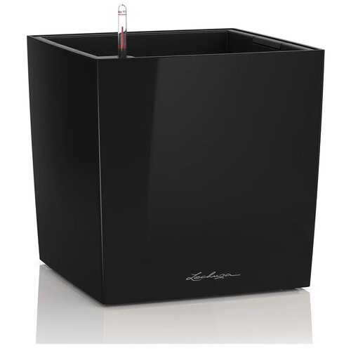 Кашпо LECHUZA напольное с автополивом Cube, 31л, 40x40 см, 39x39x40 см, черный блестящий