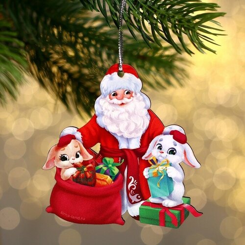 Новогодняя подвеска «‎Новый год! Подарки Дедушки Мороза»