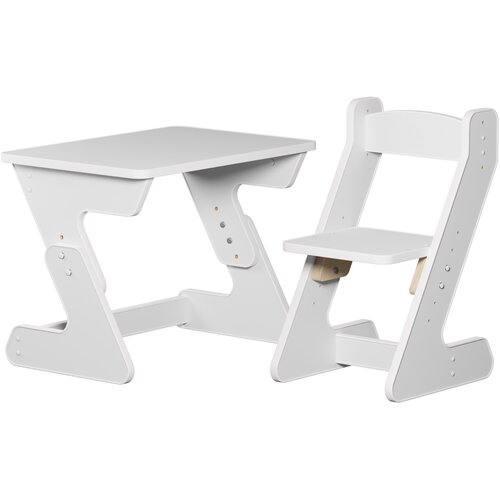 Комплект парта + стул Leader Растущий комплект мебели: стул и стол белый