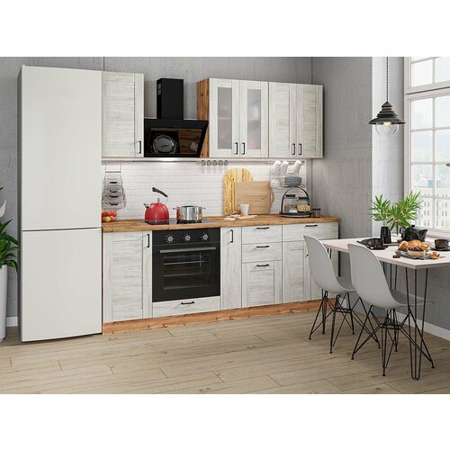 Кухонный гарнитур Nordic Oak "Лофт-07", ширина 245 см