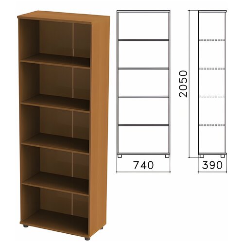 Шкаф (стеллаж) "Монолит", 740х390х2050 мм, 4 полки, цвет орех гварнери, ШМ44.3