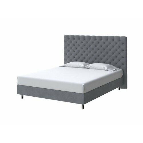 PROxSON Кровать Paris Boxspring Standart (Ткань: Велюр Ultra Мокрый асфальт) 120x200