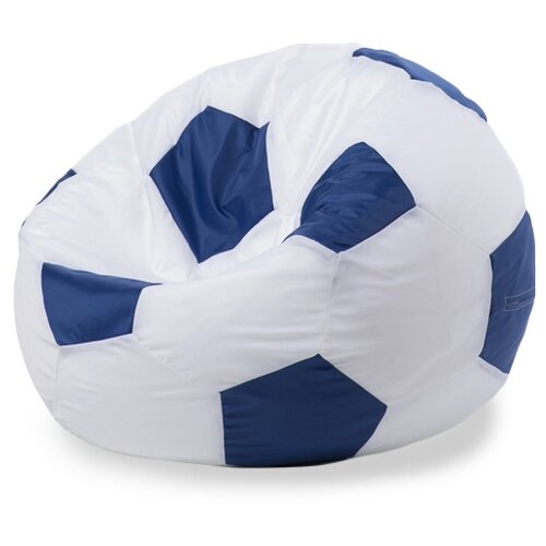 Пуффбери кресло-мешок Мяч XXL белый/синий оксфорд 500 л