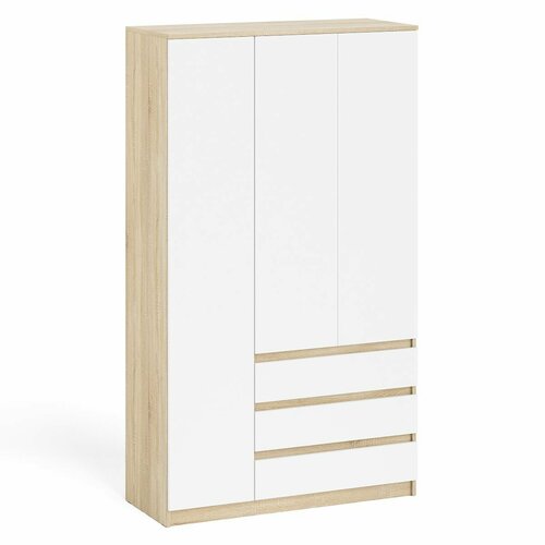 Широкий шкаф-комод Мори МШ1200.1 цвет дуб сонома/белый, ШхГхВ 120,4х50,4х209,6 см, НЕ ун. сб.