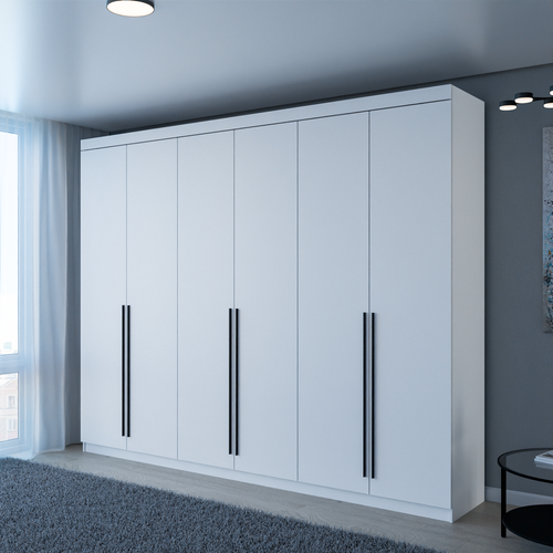 Шкаф распашной Пакс - 6 с полками и штангами 