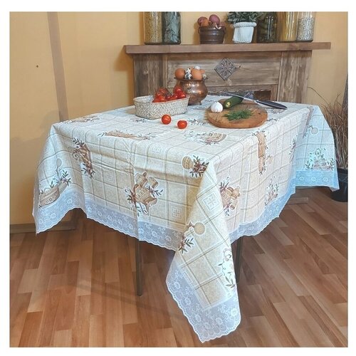 Скатерть прямоугольная Meiwa F-10 152x228 cm , бежевая