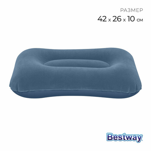Подушка Bestway 67121, надувная, велюровая, 42x26x10см, цвет микс