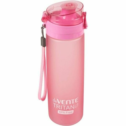 Бутылка 650 мл deVENTE. Premium, с петлей, розовая 8090130