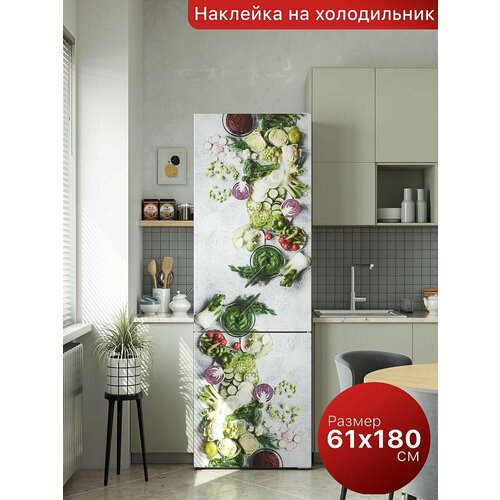Самоклеящаяся пленка на холодильник 61х180 см. Интерьерная наклейка для кухни. Декоративная наклейка для мебели.